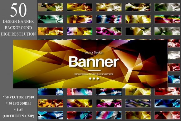 50 Polygonal Banner Design Backgrounds for Modern Graphics