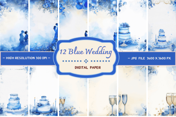 Blue Wedding Digital Paper: A Designer's Guide to Royal Elegance