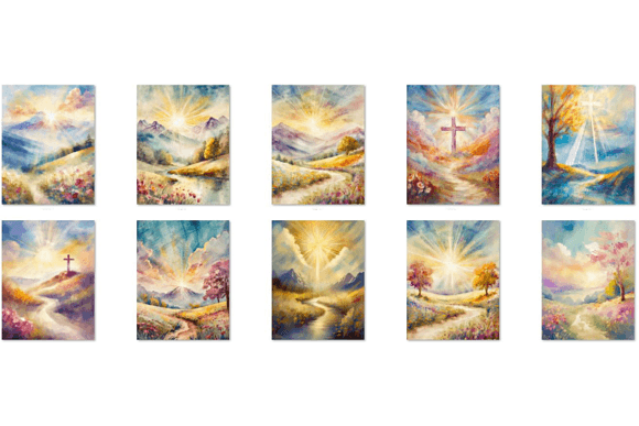 Bring Faith and Beauty to Your Easter Designs with 60 Watercolor Resurrection Landscape Backgrounds
