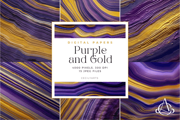 Elevate Your Projects with Purple Gold Line Abstract Backgrounds