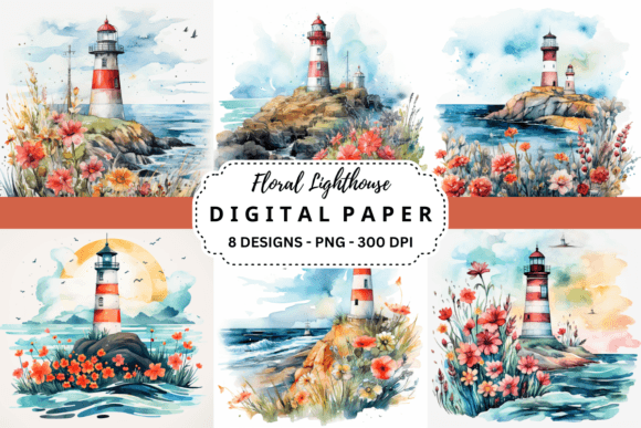 Floral Lighthouse Backgrounds: A Designer's Coastal Toolkit