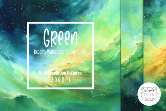 Green Dreamy Watercolor Backgrounds: A Fresh Visual Toolkit