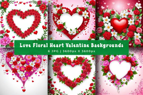 Love Floral Heart Valentine Backgrounds: A Designer's Asset