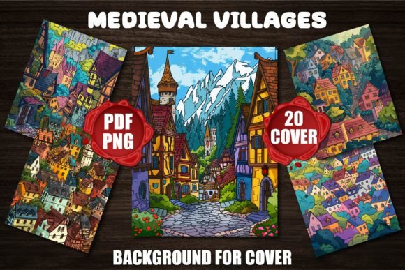Medieval Villages Backgrounds for Covers