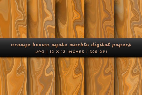 Orange Brown Agate Marble Backgrounds for Modern Design
