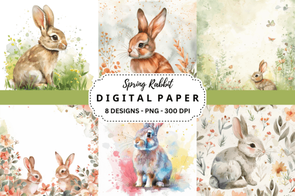 Spring Rabbit Watercolor Backgrounds: A Fresh Canvas for Creatives