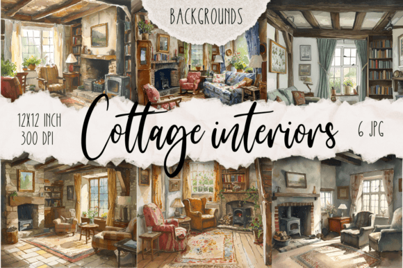 Timeless Charm: The English Cottage Interiors Backgrounds Collection